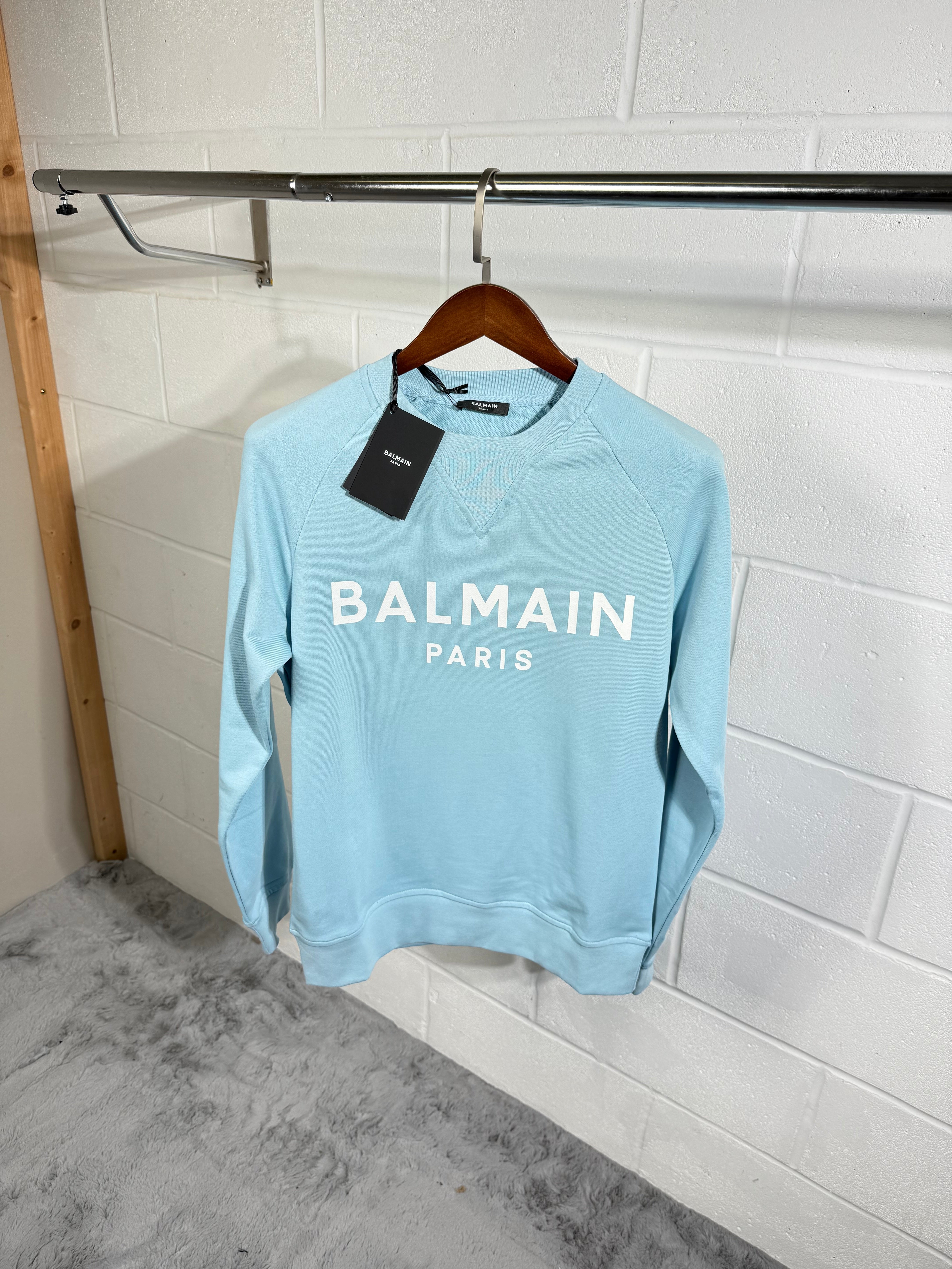 BALMAIN SWEATER baby blue