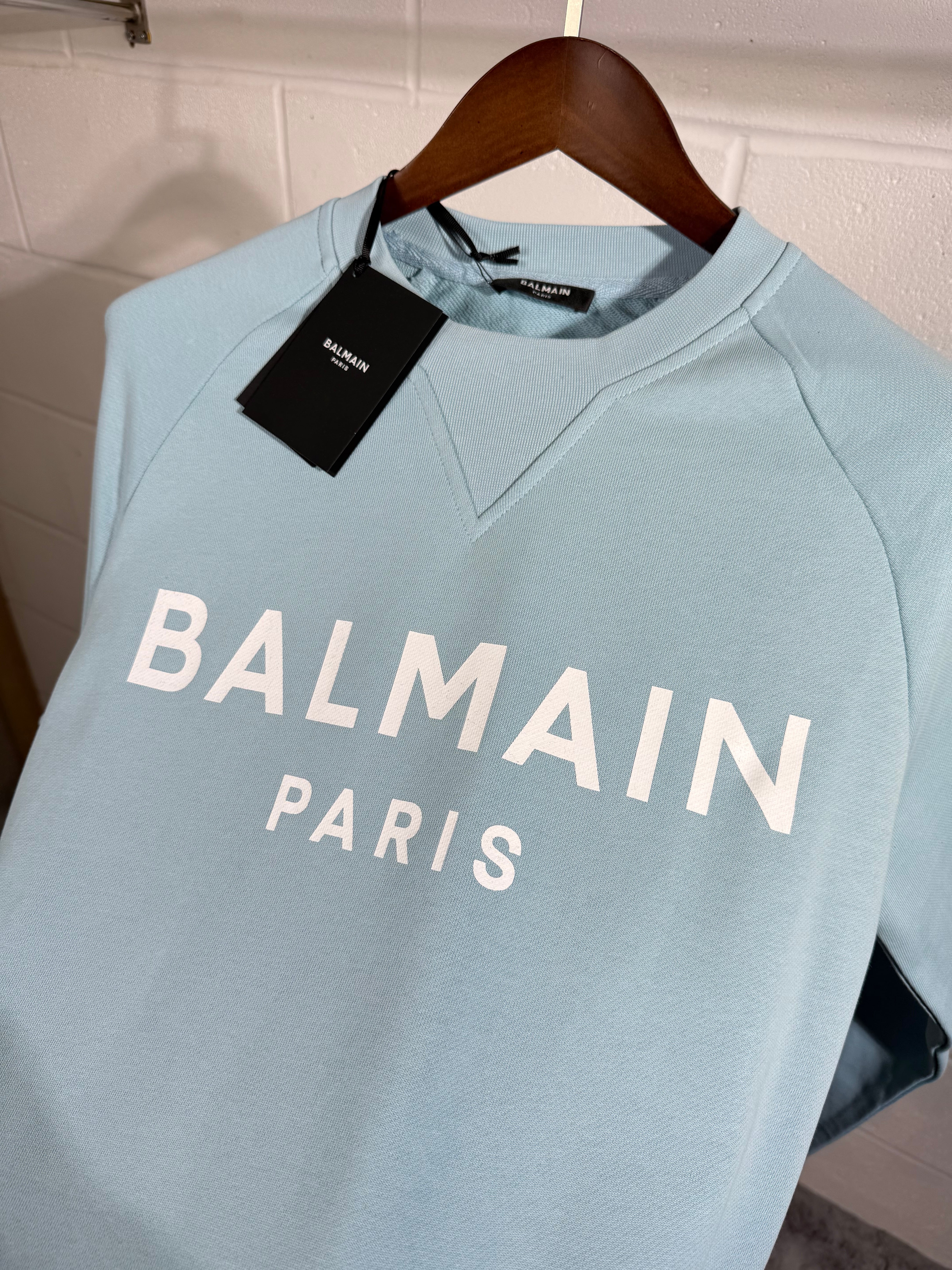 BALMAIN SWEATER baby blue