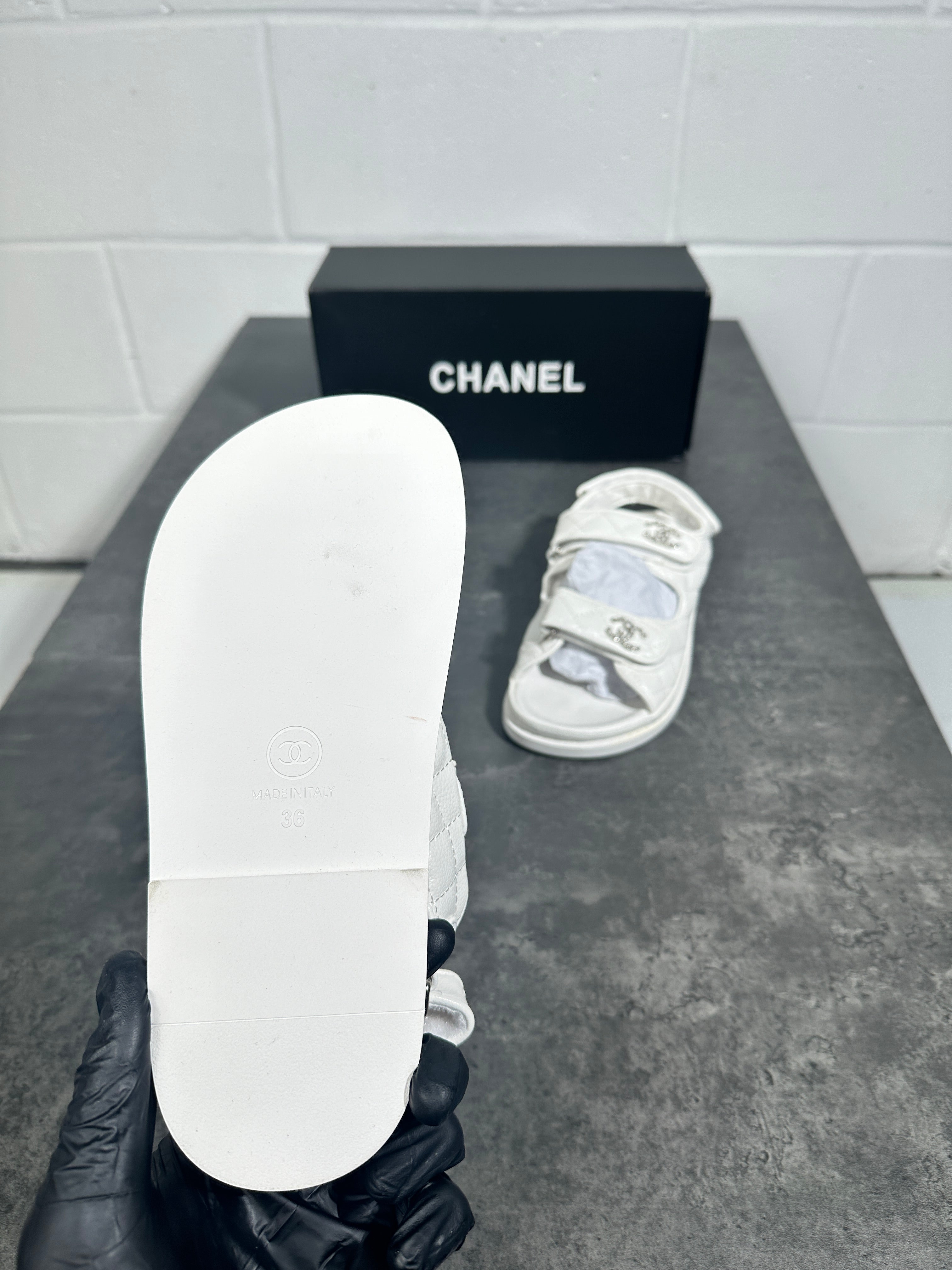 Channel - sandals full white