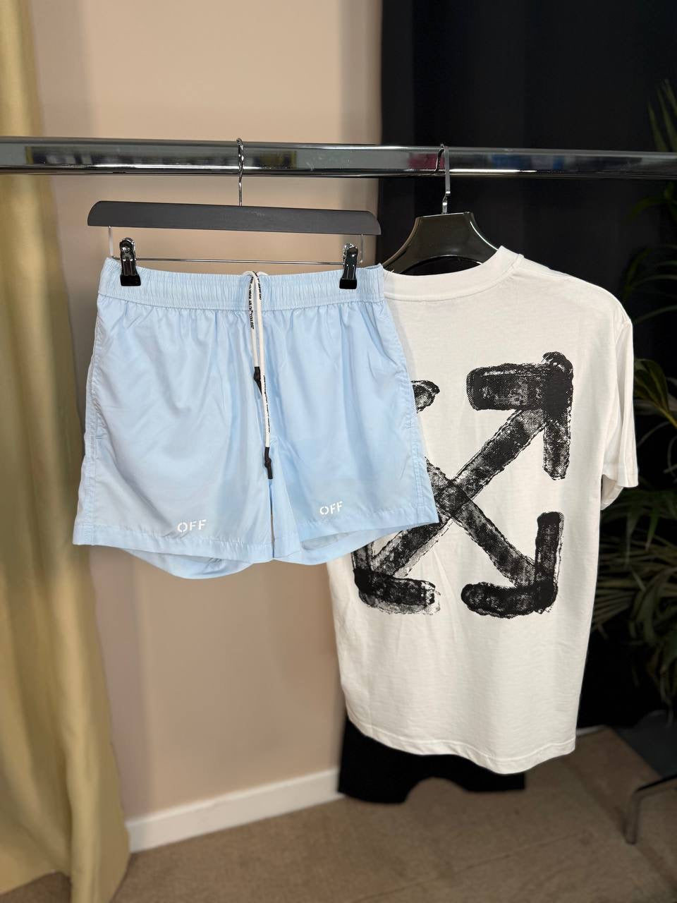 X WHITE Shorts Set