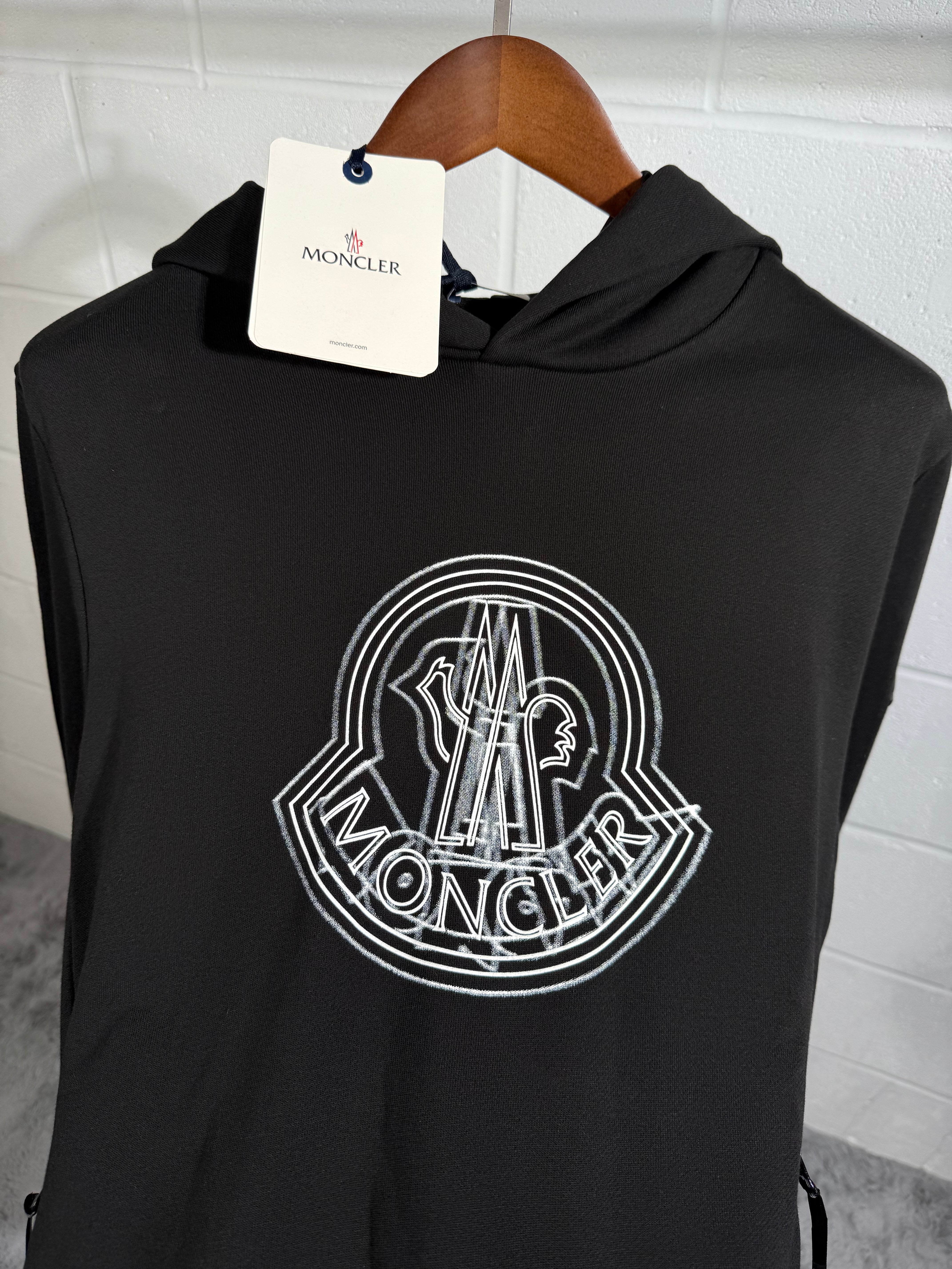 Moncler logo hoodie black