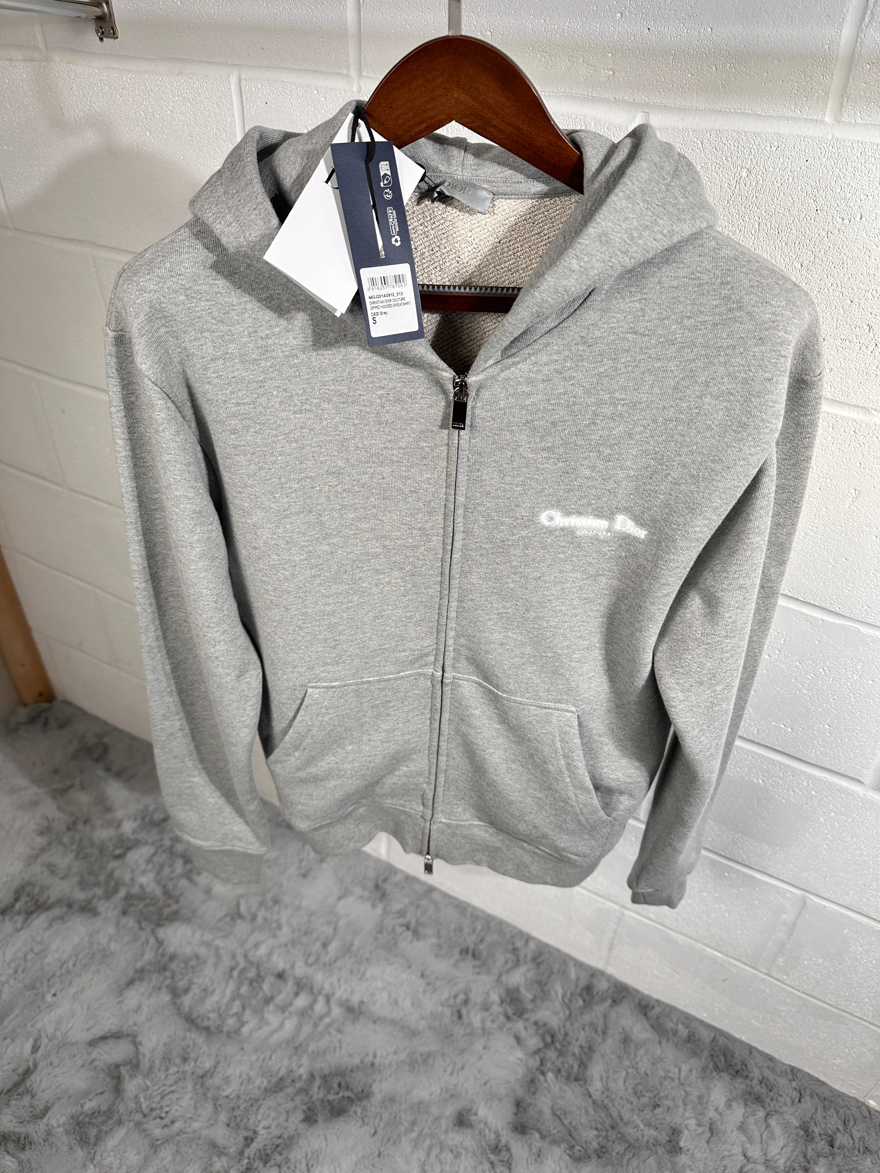 Dior reflective logo hoodie grey