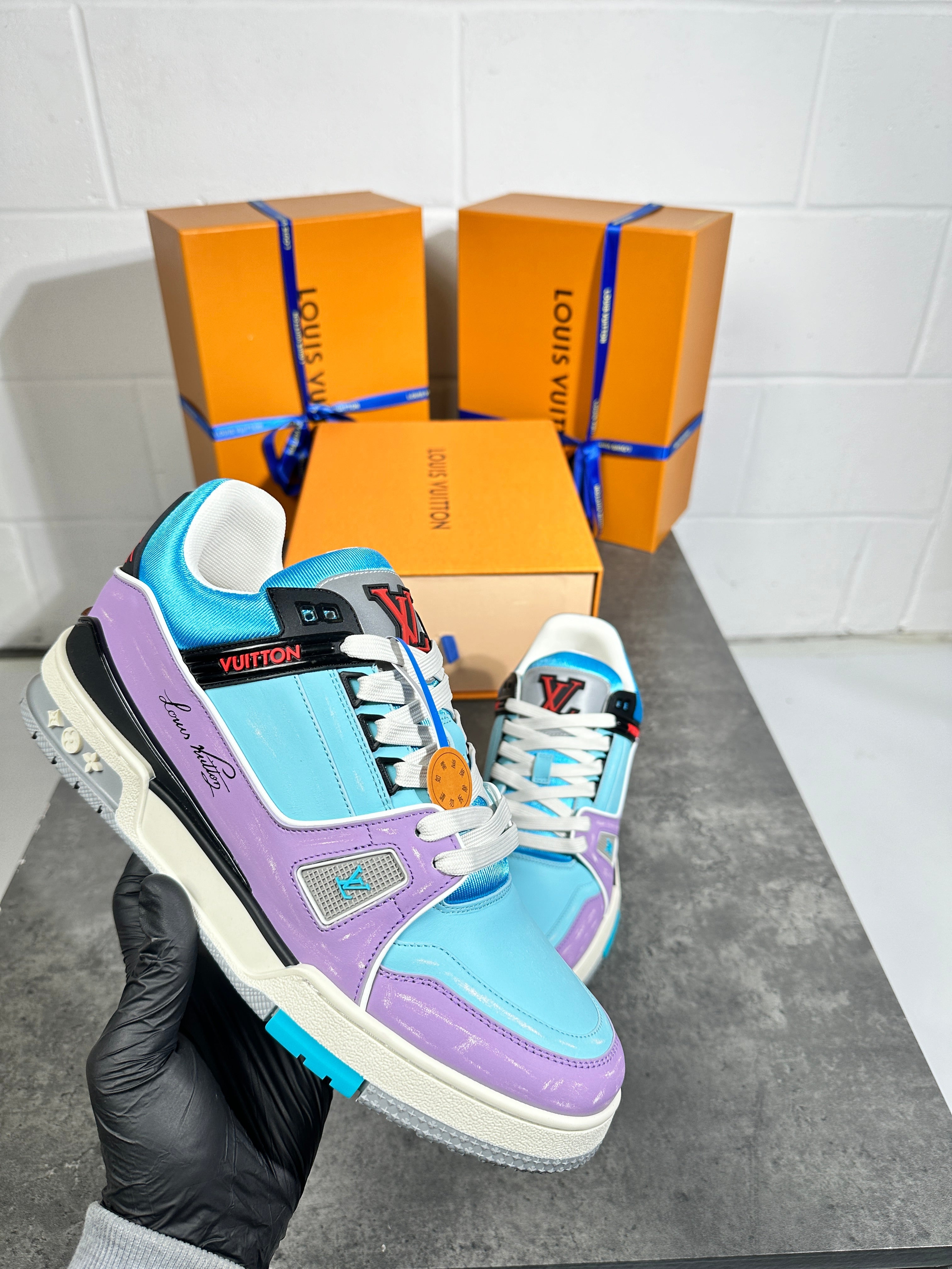 Lv - purple and baby blue sneaker