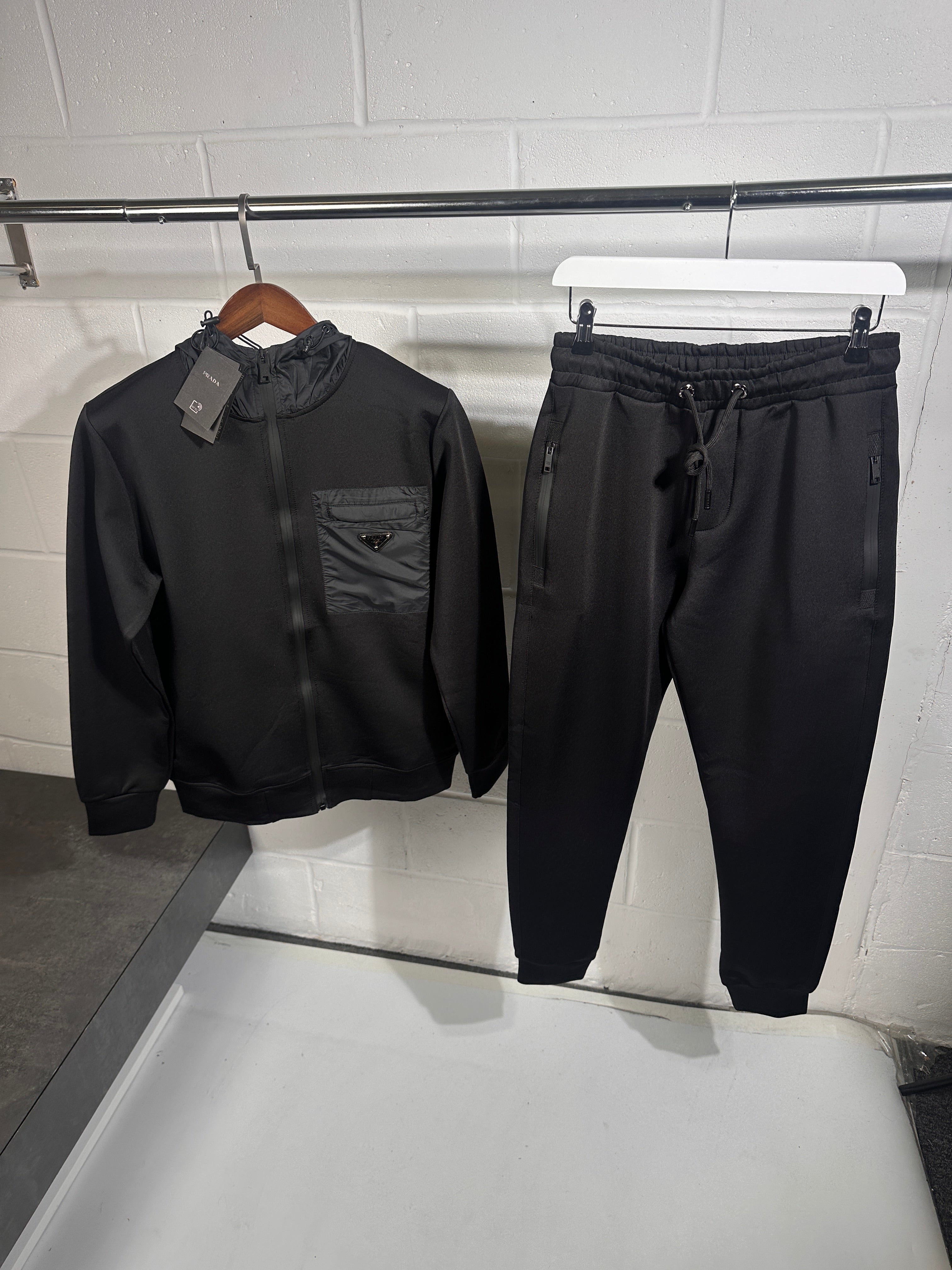 Prada nylon tracksuit black