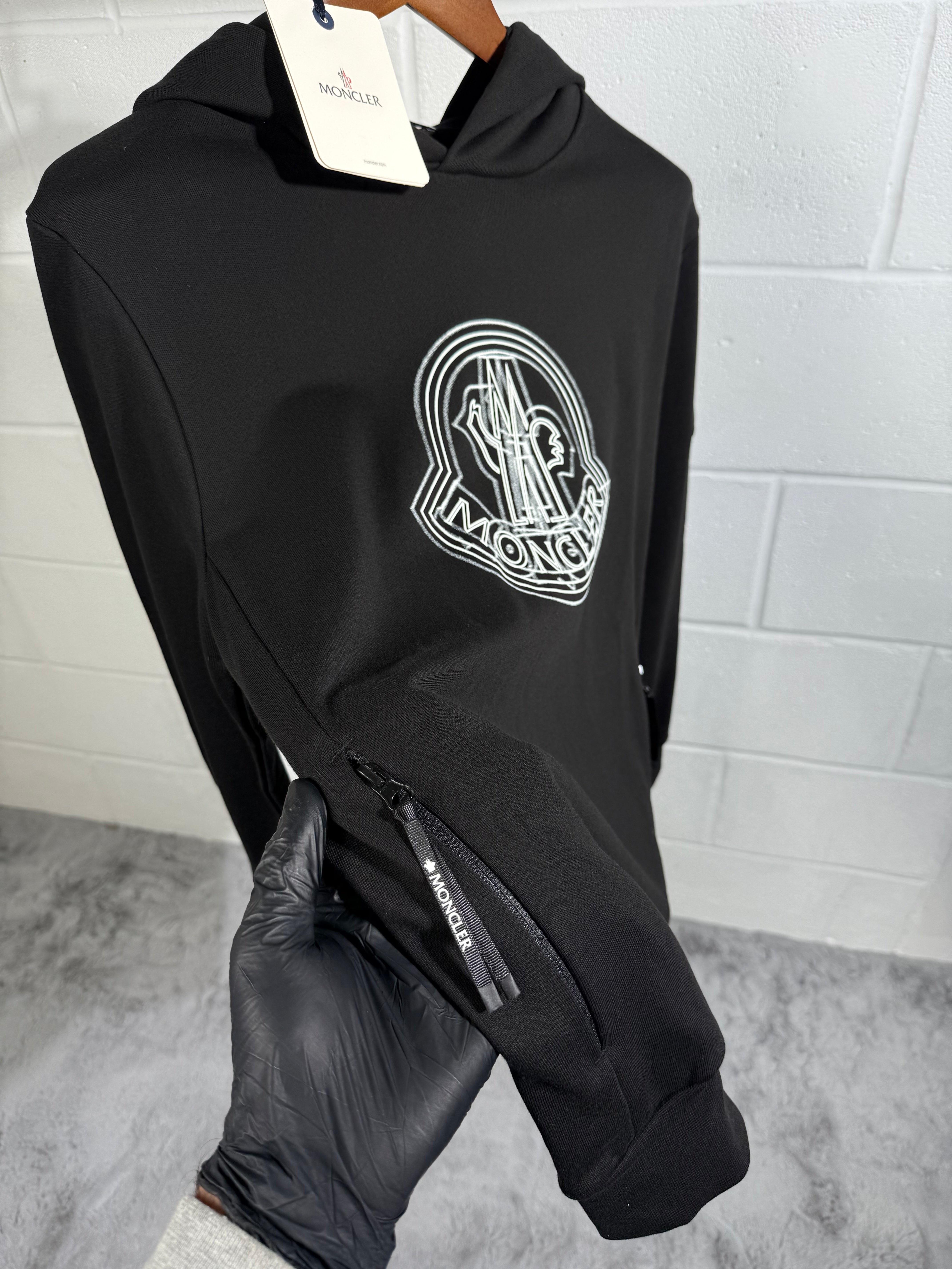 Moncler logo hoodie black