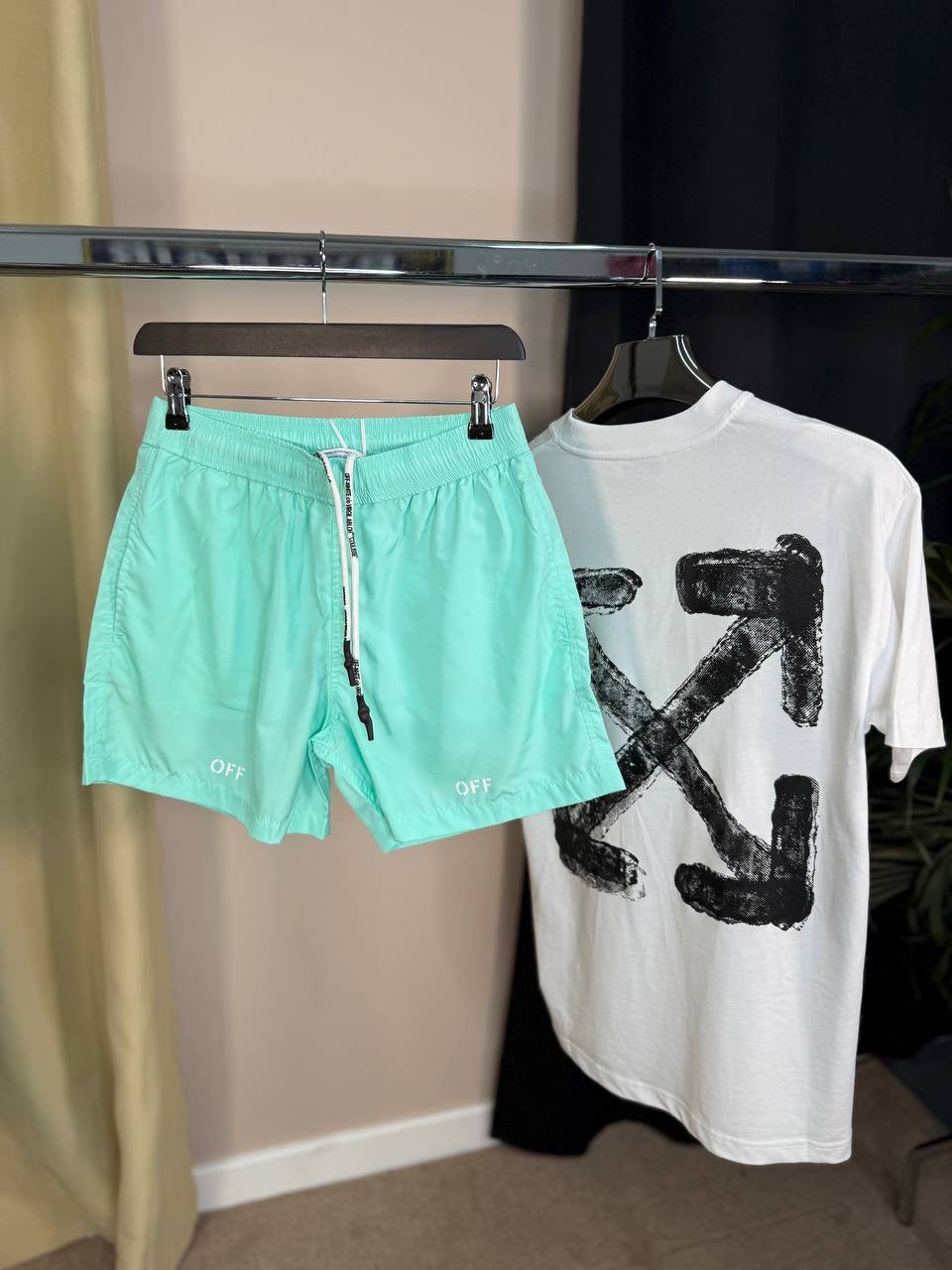 X WHITE Shorts Set