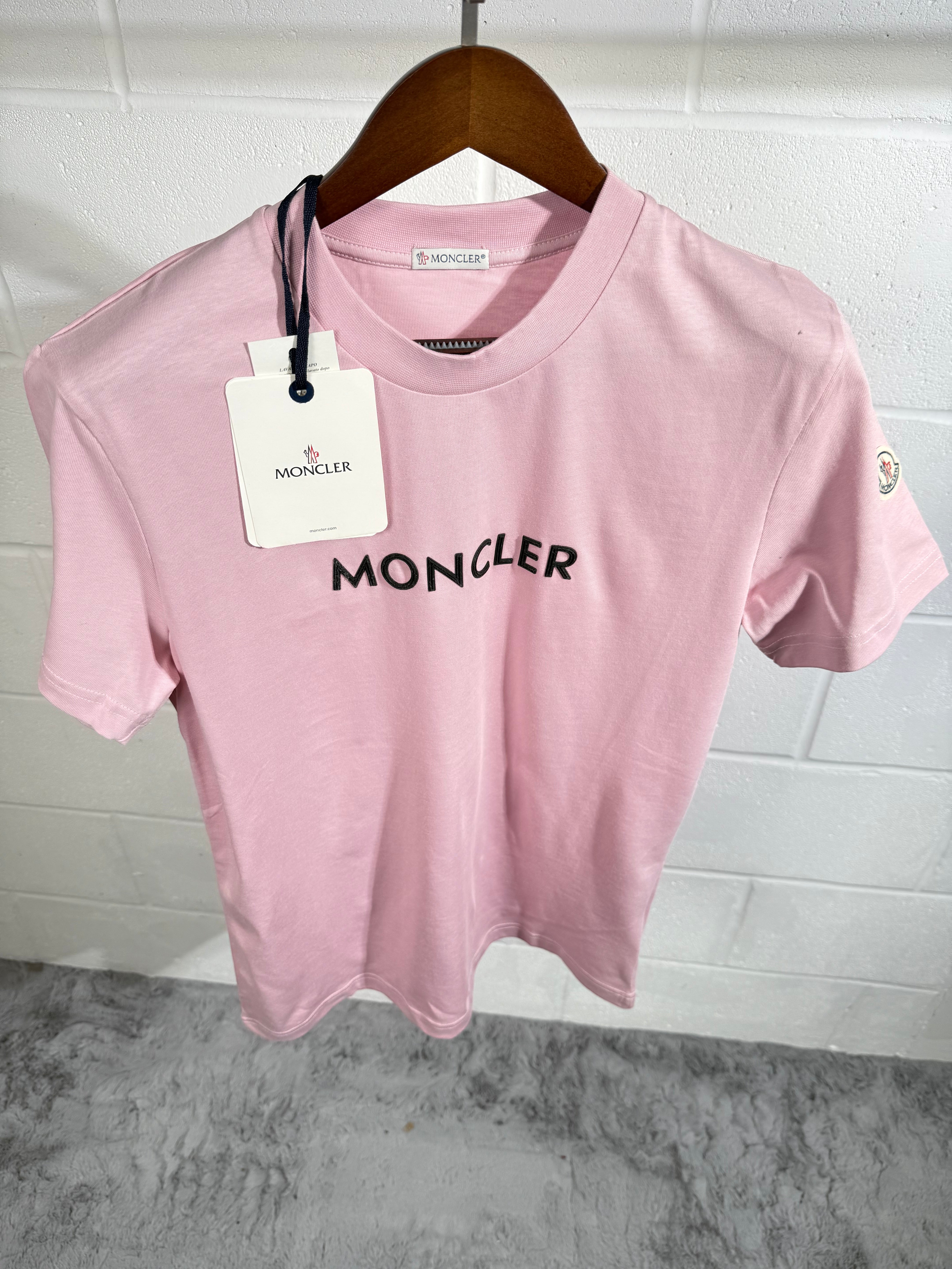 Moncler logo tee pink