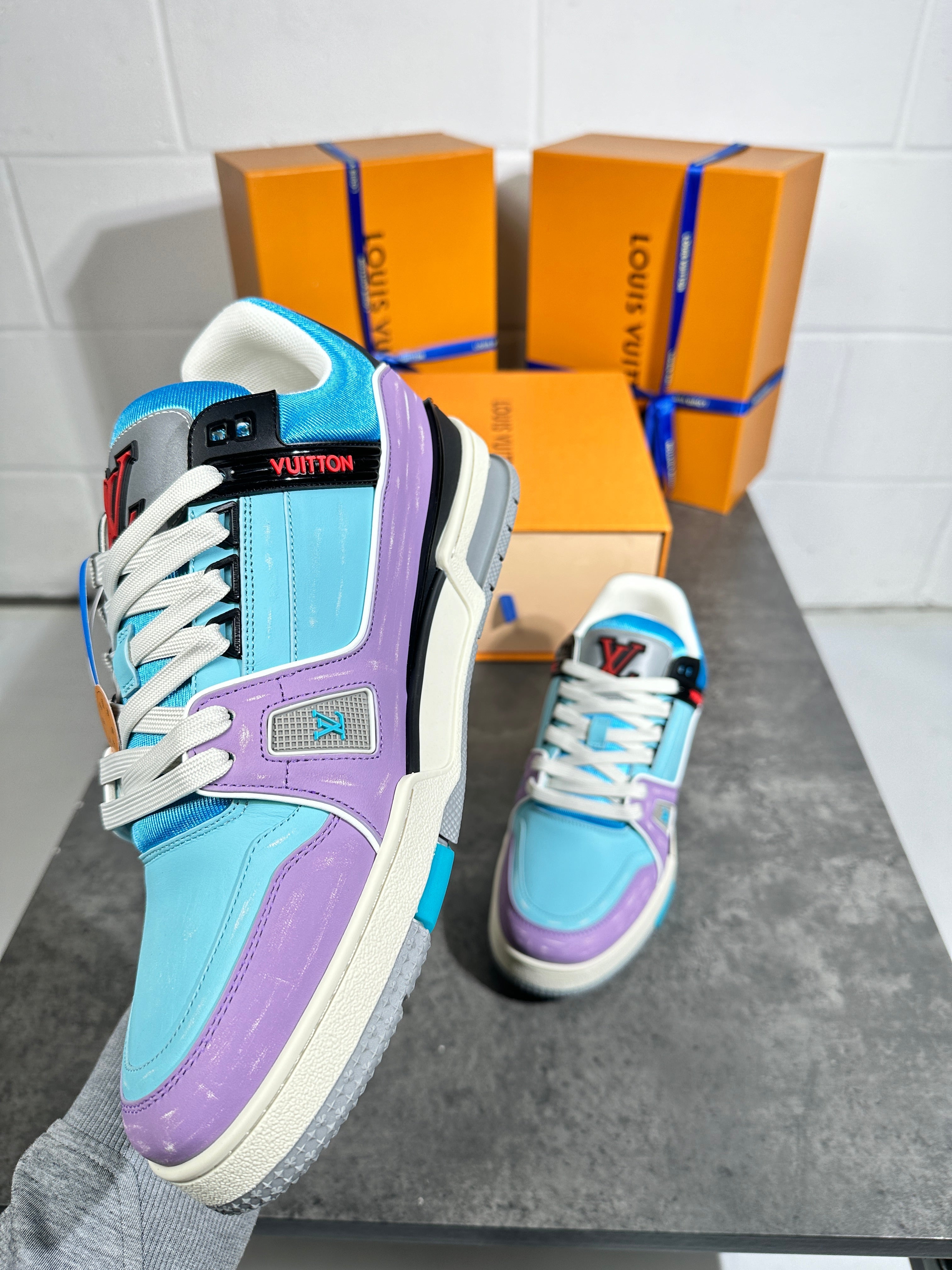 Lv - purple and baby blue sneaker