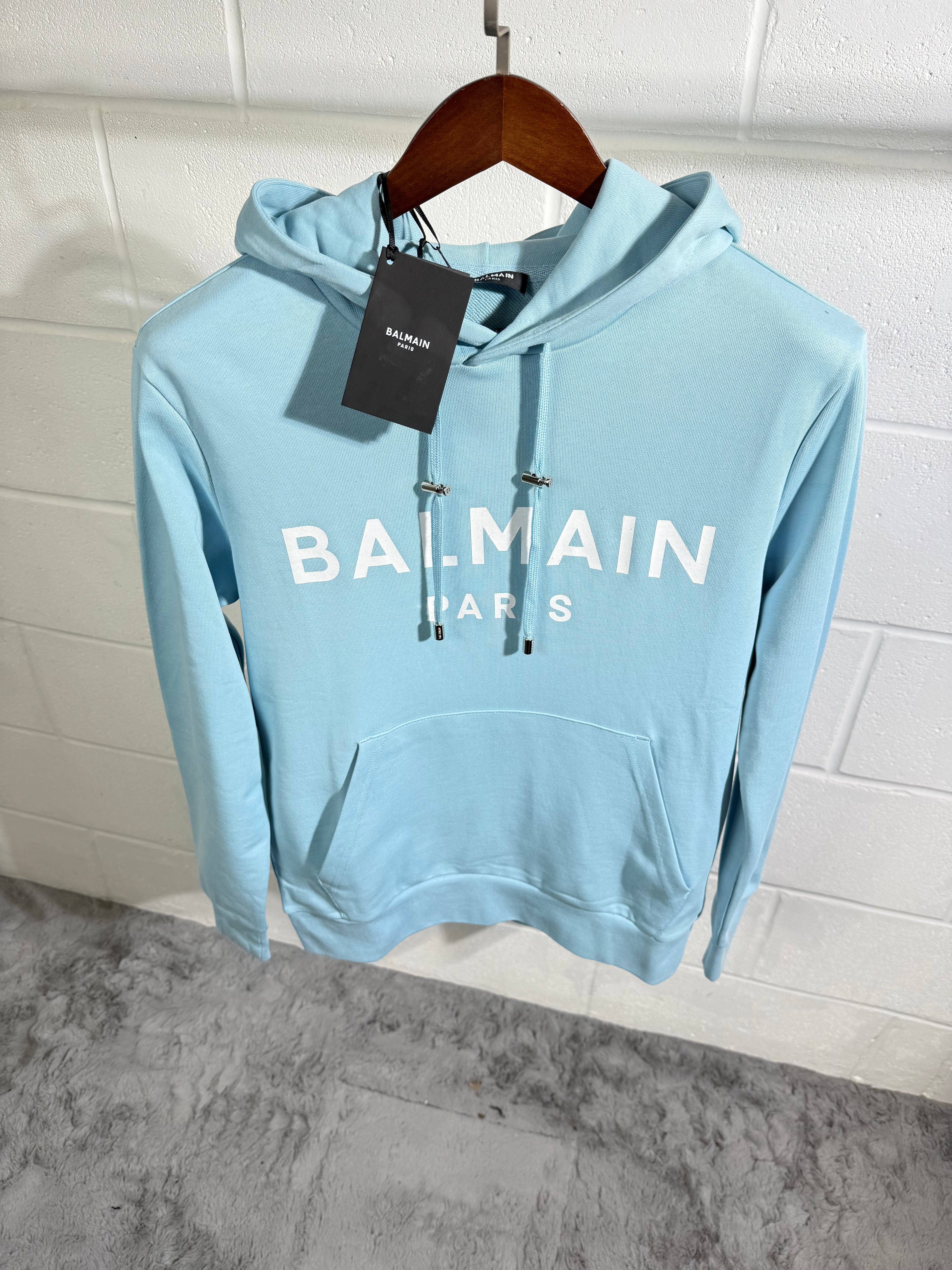 Balmain hoodie baby blue