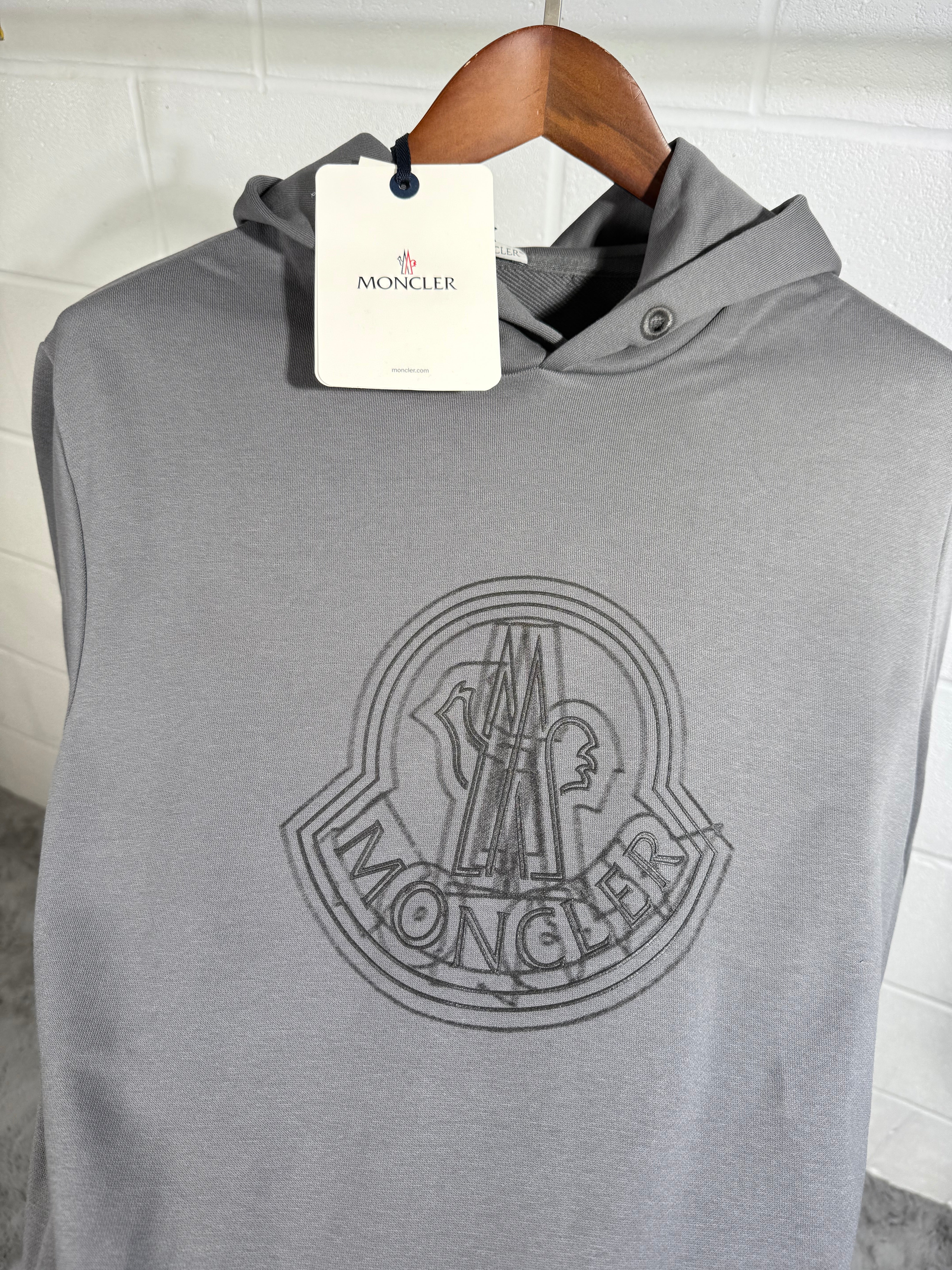 Moncler logo hoodie grey